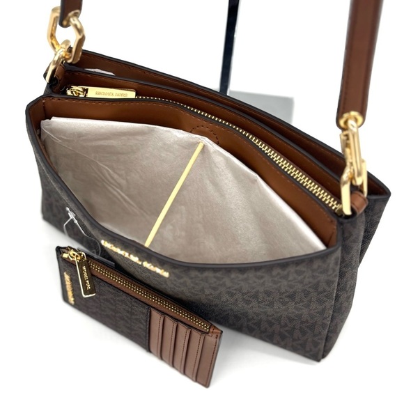 Michael Kors Trisha Medium Triple Compartment Crossbody Bag & Matching Wallet - Picture 7 of 12